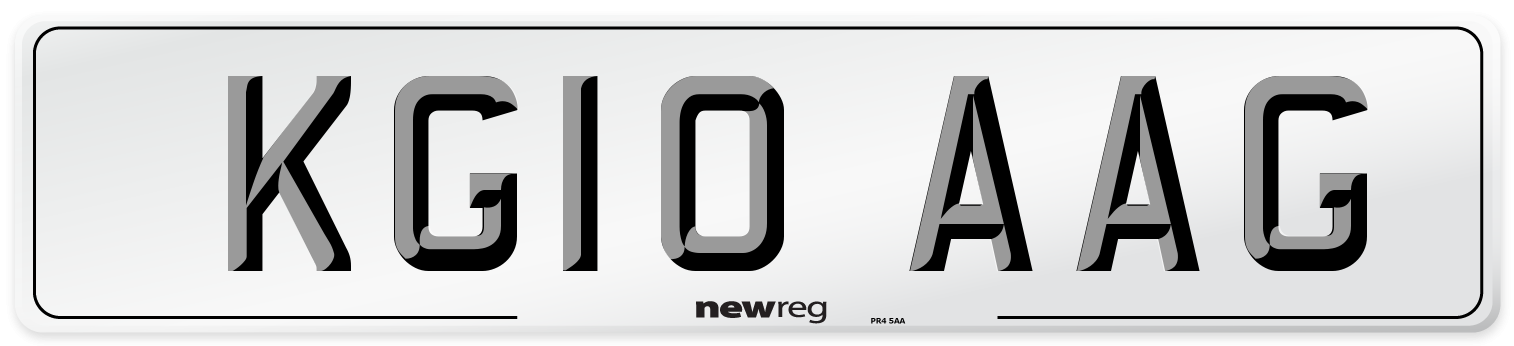 KG10 AAG Number Plate from New Reg